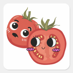 Sticker Carré Tomate en admiration