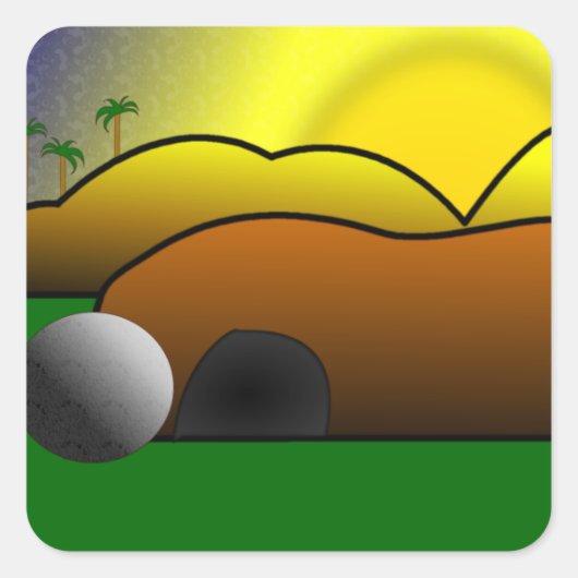 Sticker Carré Tombeau vide (Devant)