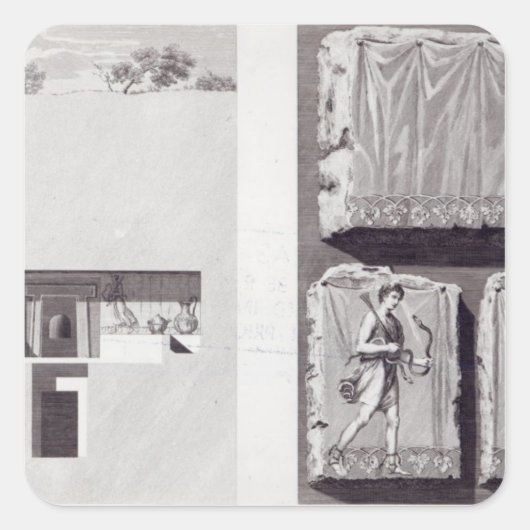 Sticker Carré Tombeaux étrusques, c. 1780 (Devant)