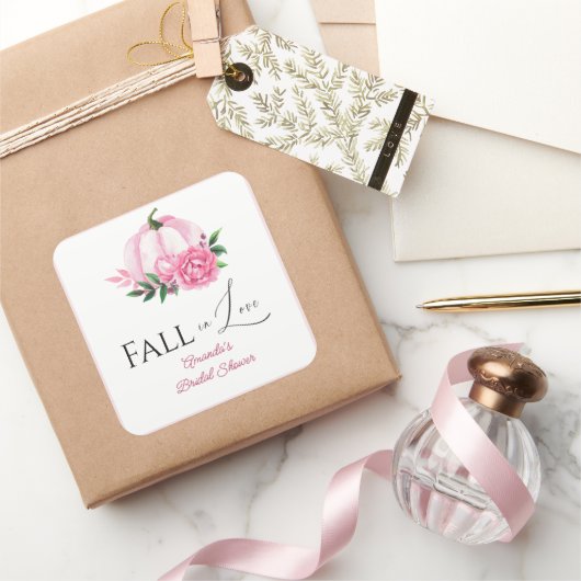 Sticker Carré Tomber amoureux de la douche de mariage rustique d (Cadeaux)