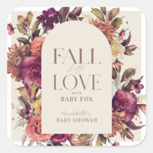 Sticker Carré Tombez amoureux Couronne d'automne Arc Baby Shower
