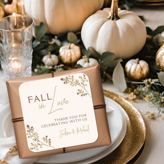 Sticker Carré Tombez amoureux du feuillage d'automne Mariage dou