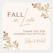 Sticker Carré Tombez amoureux du feuillage d'automne Mariage dou (Devant)