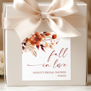 Sticker Carré Tombez Amoureux Floral Mariage Rusty Burgundy