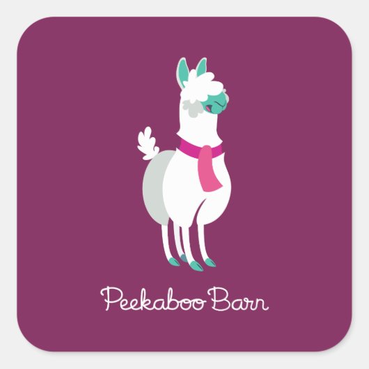 Sticker Carré Tommy le Llama (Devant)