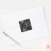 Sticker Carré Tons de gris floral (Enveloppe)