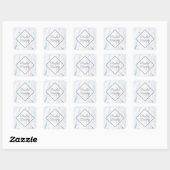 Sticker Carré Tons Pastel Marbre Pierre - Enregistrer La Date (Feuille)