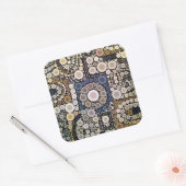 Sticker Carré Tons Terre Cercles Concentrés Mosaïque Motif (Enveloppe)