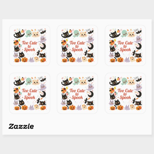 Sticker Carré Too Cute to Spook | ExDesigner | Halloween (Feuille)