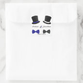 Sticker Carré Top Chapeaux Bow Cravate Blue Gay Mariage Envelopp (Sac)
