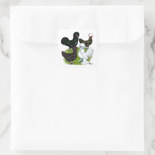 Sticker Carré Top Hat Chicken (Sac)