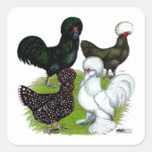 Sticker Carré Top Hat Chicken (Devant)