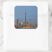 Sticker Carré Toronto Skyline la nuit (Sac)