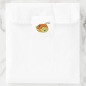 Sticker Carré Tortue avec coquille comme maison (Sac)