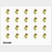 Sticker Carré Tortue avec Shell en tant que Skydiver (Feuille)