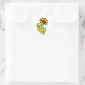 Sticker Carré Tortue avec Shell en tant que Skydiver (Sac)