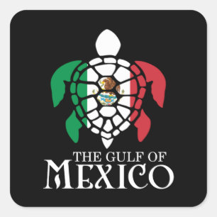 Sticker Carré Tortue de mer golfe du Mexique