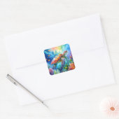 Sticker Carré Tortue de mer peinte (Enveloppe)