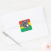 Sticker Carré Tortue de Reggae d'Hawaii (Enveloppe)
