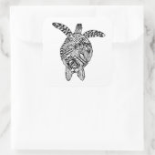 Sticker Carré Tortue de style (Sac)