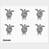 Sticker Carré Tortue de style (Feuille)