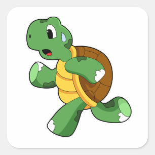 Sticker Carré Tortue en Jogger à Running
