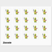 Sticker Carré Tortue en mason avec pierre (Feuille)