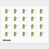 Sticker Carré Tortue en pirate avec patchs main et oeil (Feuille)