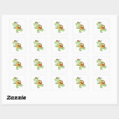 Sticker Carré Tortue en tant que coureur (Feuille)