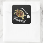 Sticker Carré Tortue Hawaii (Sac)