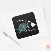 Sticker Carré Tortue Hawaii (Enveloppe)