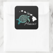 Sticker Carré Tortue Hawaii (Sac)