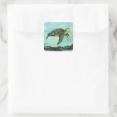 Sticker Carré Tortue verte (Sac)