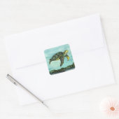 Sticker Carré Tortue verte (Enveloppe)