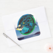 Sticker Carré Tortue verte d'Hawaii (Enveloppe)