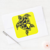 Sticker Carré Tortue verte d'Hawaii (Enveloppe)