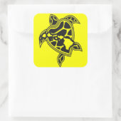 Sticker Carré Tortue verte d'Hawaii (Sac)