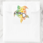 Sticker Carré Tortue verte d'Hawaii (Sac)