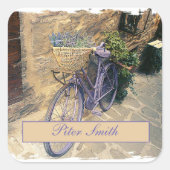 Sticker Carré Toscane. Italie. Cortona. Vélo. (Devant)