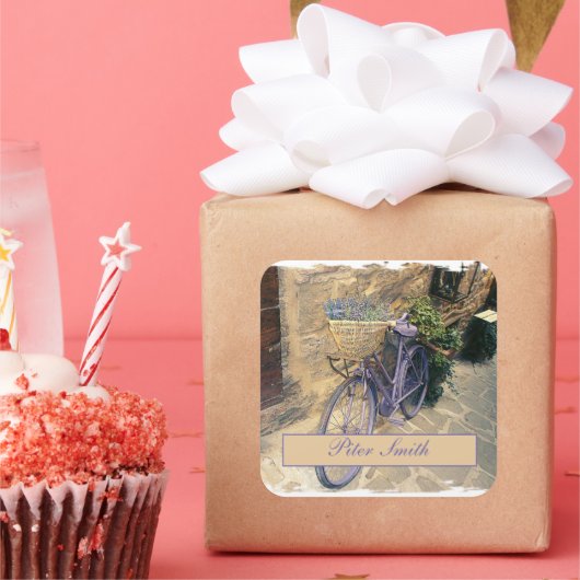 Sticker Carré Toscane. Italie. Cortona. Vélo. (Fête)