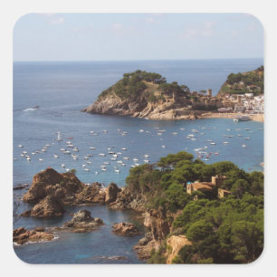 Sticker Carré TOSSA DE MAR. Ville située sur la Costa Brava.