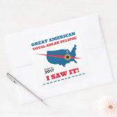 Sticker Carré Total Solar Eclipse - 2017 - Je l'ai vu ! (Enveloppe)