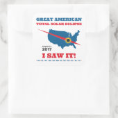 Sticker Carré Total Solar Eclipse - 2017 - Je l'ai vu ! (Sac)