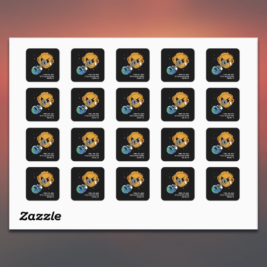 Sticker Carré Total Solar Eclipse 2024 Photobomb Lieu personnali