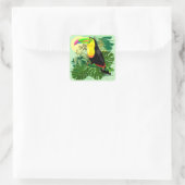 Sticker Carré Toucan en Amazonie verte (Sac)