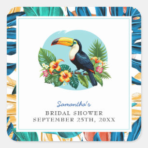 Sticker Carré Toucan Salle de mariage tropicale d'été