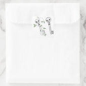 Sticker Carré Touches de squelette (Sac)