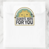 Sticker Carré toujours ici pour vous (Sac)
