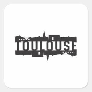 Sticker Carré Toulouse City Skyline Cityscape Travel Drôle cadea