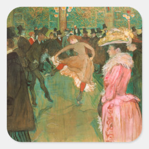 Sticker Carré Toulouse-Lautrec - Au Moulin Rouge, la danse